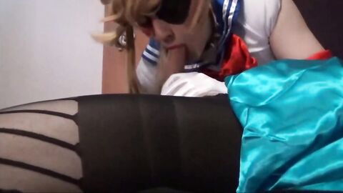 Crossdressing Sailor Scouts Blowjob and Handjob