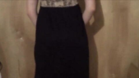 Twink Crossdresser Strips in Dress and Panties