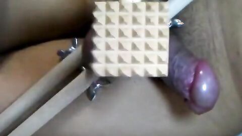 Painful Ballbusting: Amateur Asian BDSM Masturbation