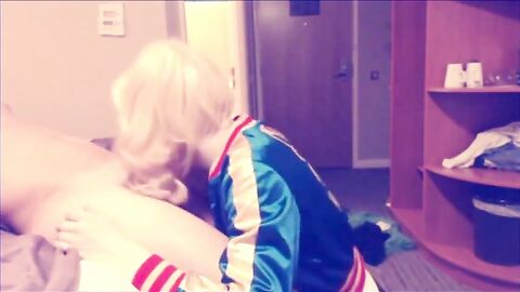 Crossdresser SS Harley Quinn Sucks Cock and Balls