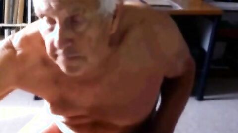 Grandpa Stroking on Cam