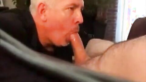 Daddy's Big Cock Swallowed by Horny Amateur