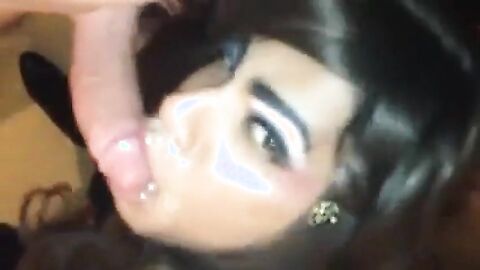 Sexy Latin Crossdresser Blowjob