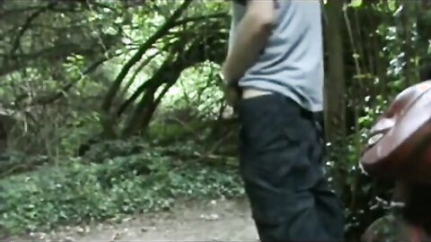 Bareback Fun Outdoors with a Hung Stud