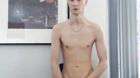Skinny Twink Strokes on Webcam