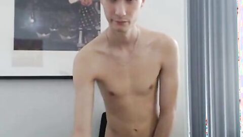 Skinny Twink Strokes on Webcam