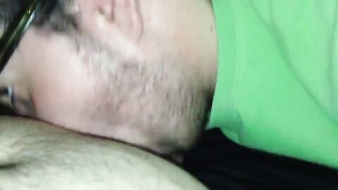 Chubby Guy Gives Blowjob in an Adult Theater