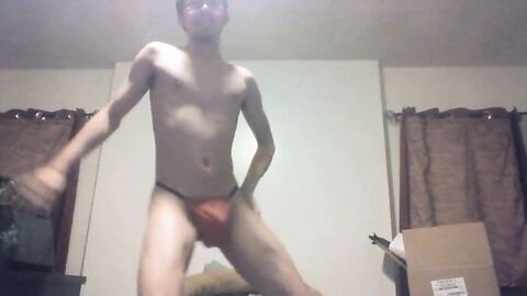 Skinny Asian Twink's Birthday Striptease
