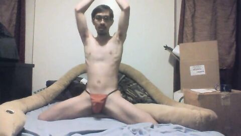 Skinny Asian Twink's Birthday Striptease