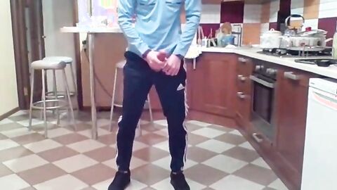 Cumming in my New Kitchen with my Big Cock