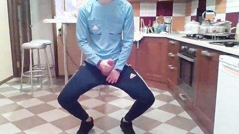 Cumming in my New Kitchen with my Big Cock