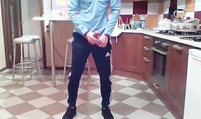 Cumming in my New Kitchen with my Big Cock
