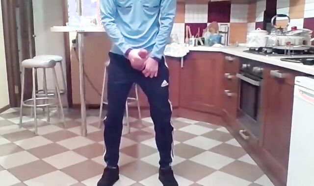 Cumming in my New Kitchen with my Big Cock