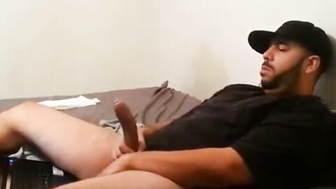 Big-Cock Mexican Daddy Strokes to Porn