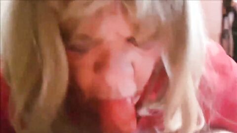 He covers my face and tits with his cum