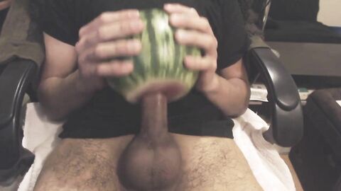 Asian Man Fucks a Watermelon