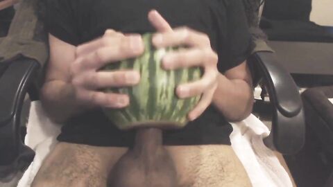 Asian Man Fucks a Watermelon