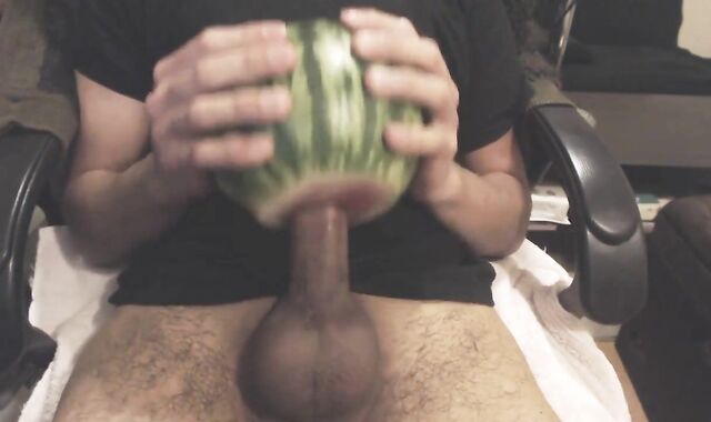 Asian Man Fucks a Watermelon