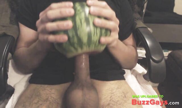 Asian Man Fucks a Watermelon