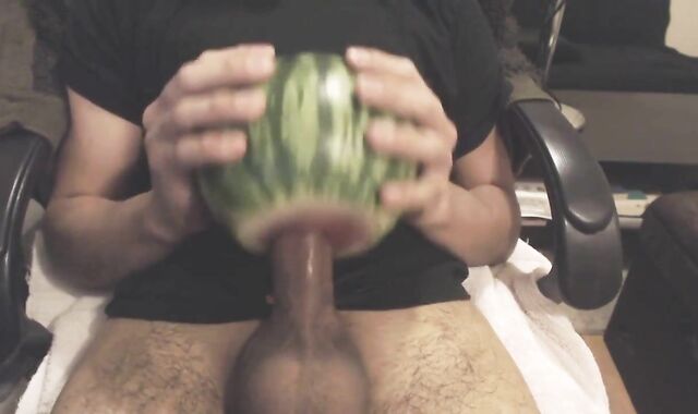 Asian Man Fucks a Watermelon