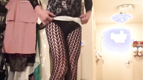 Sissy Crossdresser Plays with Sex Toy