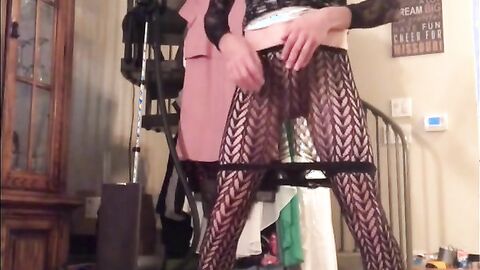 Sissy Crossdresser Plays with Sex Toy