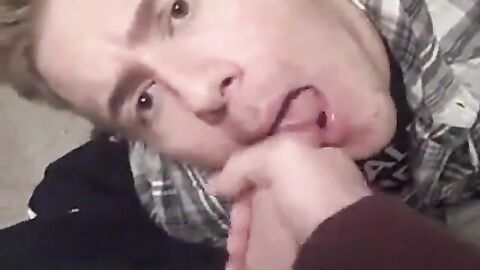 Big-Cock Blowjob - Cum Shot on Tongue