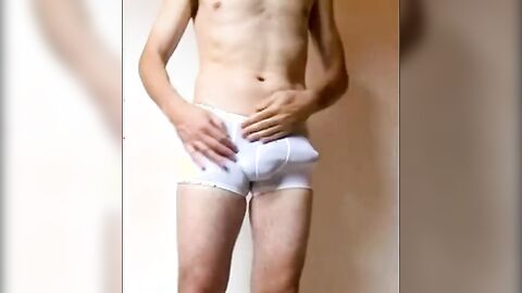 Big Cock Bulge in See-Through Lycra Underwear