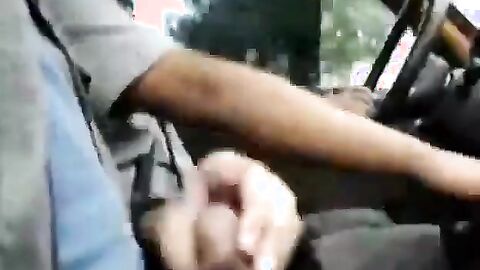 Military Man Strokes in the Cab