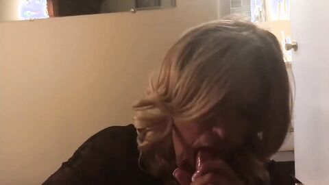 Crossdresser Blowjob Makes Him Cum Fast!