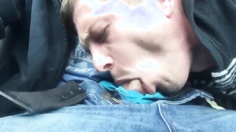 Outdoor Blowjob and Swallow with a Handsome Stranger