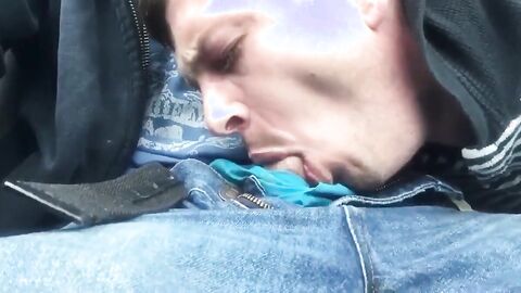 Outdoor Blowjob and Swallow with a Handsome Stranger