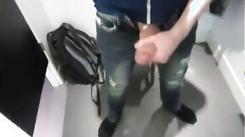 Big Cock Handjob in Dressing Room - Jerking Solo