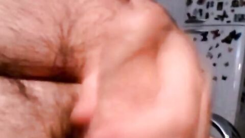 Mature Argentinian Bear Wanks and Cums