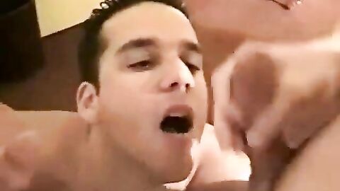 Amateur Twink Takes on Two Big Cocks for a Facial