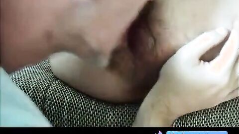 Big-Cock Daddy Gets a Blowjob on the Couch