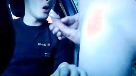 Sucking my Big Cock in his Car at the Park