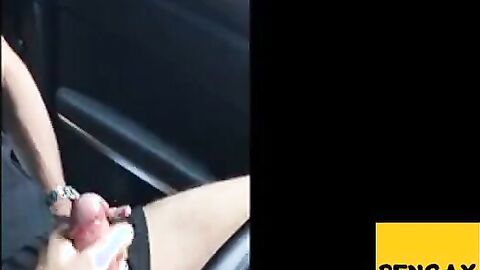 Powerman666's Big Cock Milked in His Car