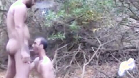 Bareback Fuck in the Woods with a Smoking Hottie