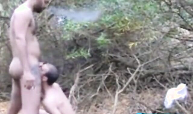 Bareback Fuck in the Woods with a Smoking Hottie