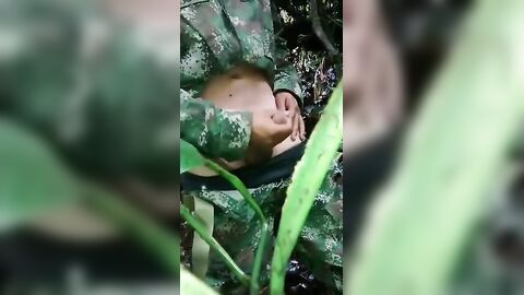 Soldier Beats Off Outdoors - Amateur Latin Military Handjob