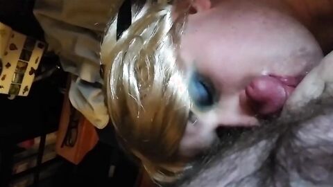 Sissy Takes a Facial from Big Cock Bareback