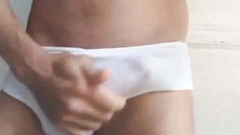 Big Cock Bulging Out of Briefs