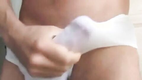 Big Cock Bulging Out of Briefs