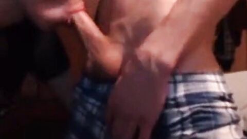 Asian Twink Blows White Guy on Cam
