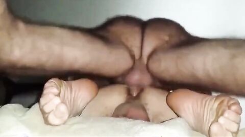 Hairy Daddy Breeds Boy from Below