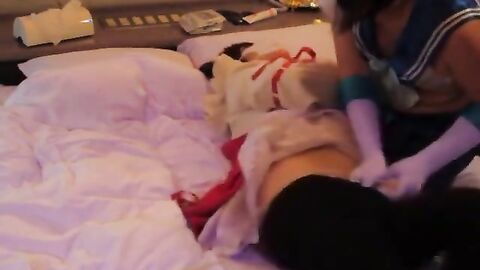 Asian Crossdressers Give a Helping Hand to Each Other