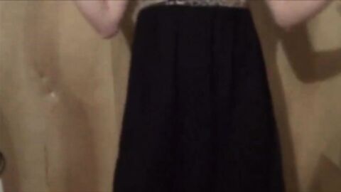 Twink Crossdresser Strips in Dress and Panties