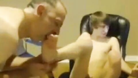 Daddy Worships Twink Son's Feet