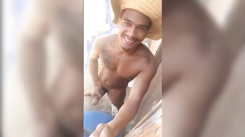 Gay Latin Amateur Takes on a Big Black Caipira Cock